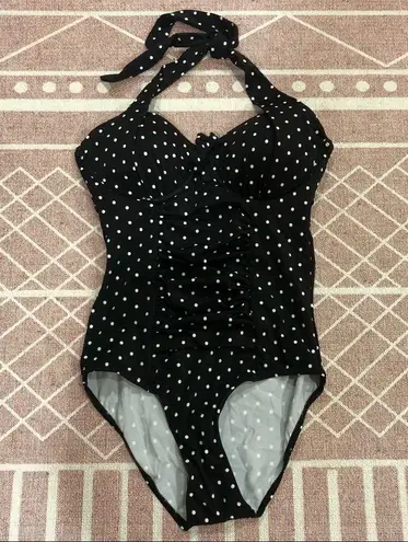 NWT Swimsuits for All polka dot retro vintage like halter swimsuit Size 8