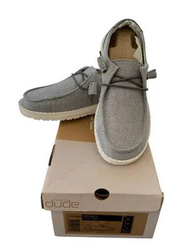 Hey Dude NIB Shoes Women's Wendy Stretch Sparkling Grey, Size 6
