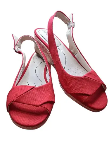 Life Stride NWOT Red Espadrille Slingback Sandals