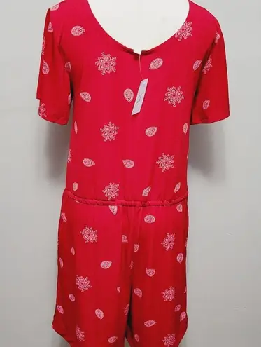 LuLaRoe  Xanthe red paisley romper size small thumbnail 7