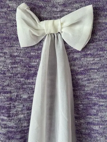 it's our time NWT Juniors Medium Lavender Purple Glittery Top with White Sheer Bow Winter