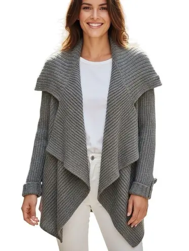 margaret o'leary Wrap Open Front Cashmere Cardigan Sweater S