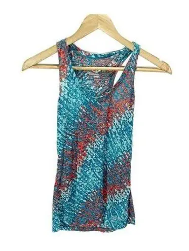 Saucony Womens Racerback Tank Size S Multicolor Blue Red Running Sleeveless
