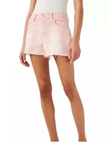 7 For All Mankind NWT  Monroe Pink Tie-dye High Rise Jean Cut Off Shorts Sz 29