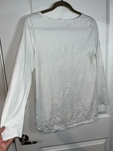 Soma White Spandex Rayon Everyday Necessities Basic Long Sleeve Top Size Medium