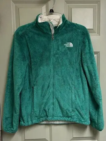 The North Face  Osito Full Zip Fleece Jacket Women Size Medium Teal Green Pockets