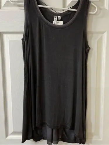 Cable & Gauge tank top sleeveless mesh viscose distressed boho gray size small