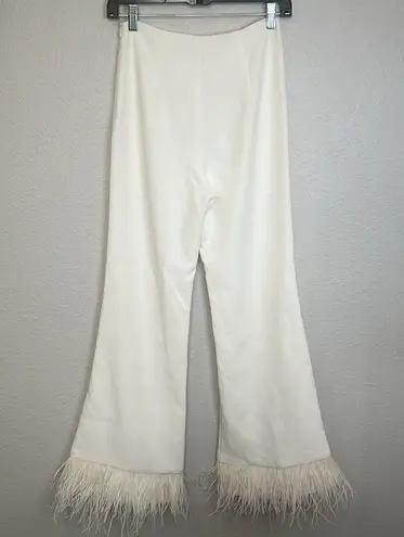 Aureum Feathered Flare Pants White Size XS