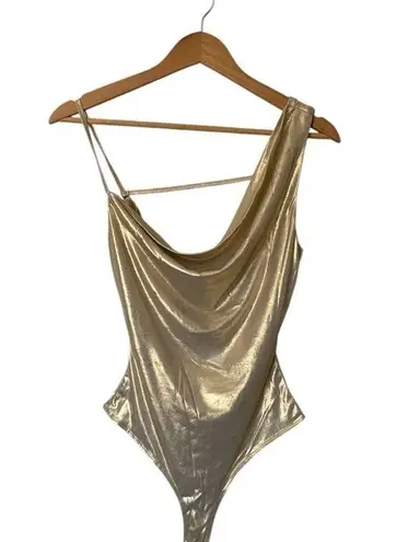 LELIS Collection Metallic Gold Bodysuit Sz S