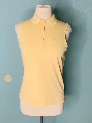 Gear for Sports Gear For Sport Women Yellow Collared Athletic Sleeveless Button Down Shirt Sz M