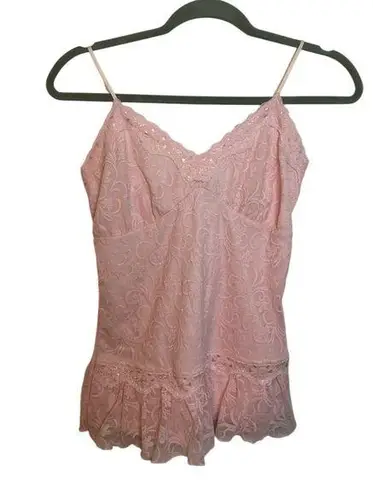 Passport Y2K Baby Pink Lace Balletcore Camisole Top Size M
