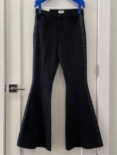 L'Agence BRAND NEW 'THE SOLANA' BLACK FLARED TUXEDO STRIPED JEANS SIZE 28 NWOT