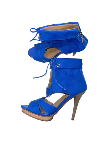Carmen Steffens Neon Blue Cutout Lace