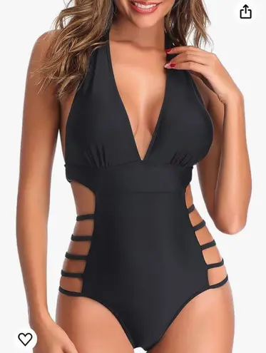 Tempt Me Women Sexy One Piece Swimsuits Plunge V Neck Halter Bathing Suits Cutout Monokini