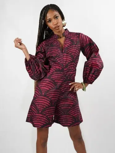 Kahindo Kalenjin Red Scallop Print Romper Size 4