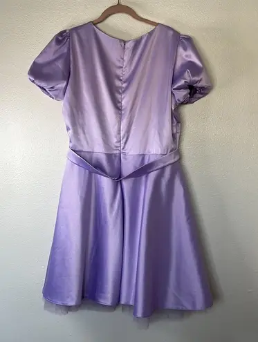 EUC Custom Mommy and Me Lavender Purple Satin Tulle Party Dress sz XL