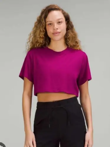 Lululemon Cates Crop Tee- Magenta Purple