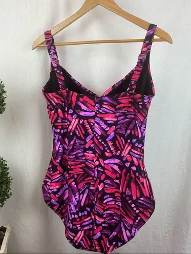 Swimsuits For All Pink & Black Print 1 Piece Swim Bathing Suit 16