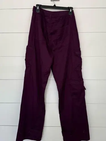 Pistola Women’s 30 Purple Bobbie Mid Rise Loose Straight Cargo Pants