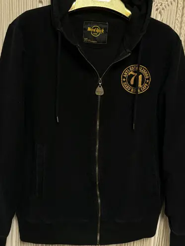 Hard Rock Cafe Vintage World famous Vienna Anti-established embroidered Zip hoodie jacket Size X-