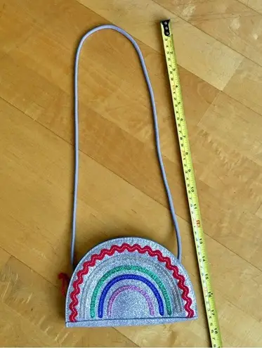 Silver Glitter Rainbow Zip Purse