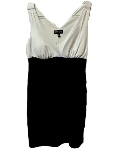 Enfocus Studio En Focus Studio Black & White Sleeveless V-Neck Bodycon Size 12 Dress