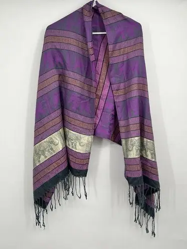 Pashmina Scarves Elephants Cashmere Scarf Shawl Wrap 72” Boho Festival Hippie