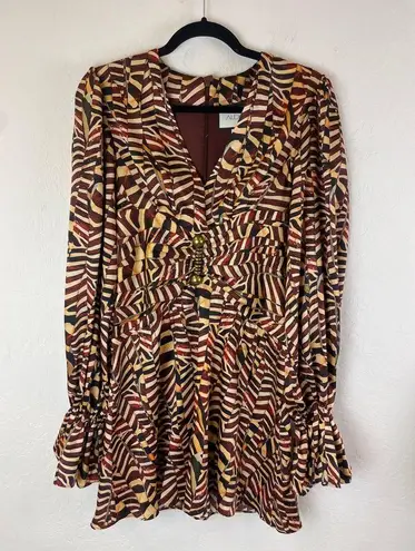 Alexis  Imani Cinched Mini Dress in Sand Savanna, size XS