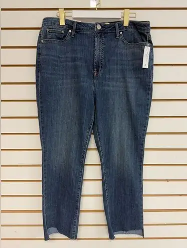 Seven7 Womens Blue Denim Hi-Rise 5 Pocket Step Hem Cropped Jeans Sz 16 NWT