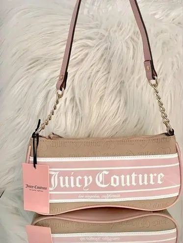 Juicy Couture NWT!  EMBOSSED SCRIPTED SHOULDER BAG w/ CHAIN DETAIL