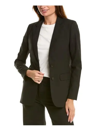 The Kooples Women’s Black striped wool-blend fitted single breasted suit jacket