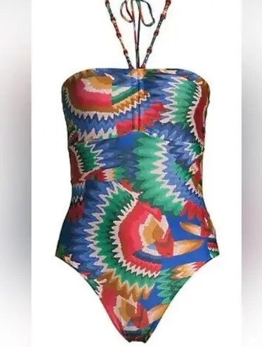 Farm Rio Chevron Toucans One Piece, size Medium, $189