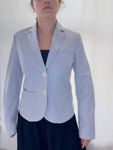 Tommy Hilfiger Vintage 90s  Pinstripe Linen Blazer - Blue/White - 4