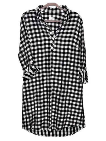 J. Jill Button Shirt and Oversized Dress Shirt Gingham Bundle Black Size M