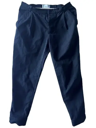 HundHund black cropped pants size 16 front pleat cotton summer minimalist casual