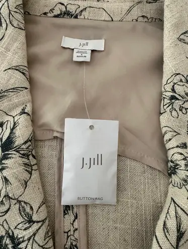 J.Jill New  Women's Beige Floral Jacket, Sz S.