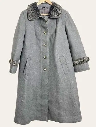 Vintage Karner Alpaca Wool Gray Long Coat Size L Size L