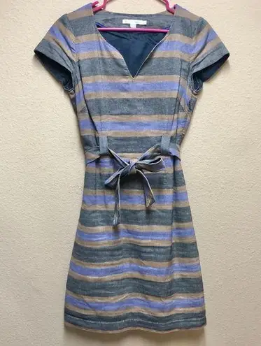 Boden Striped Notch Shift Dress