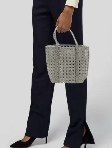 Bembien Jolene Small Olive Geometric Woven Tote with Handles New With Tags Green