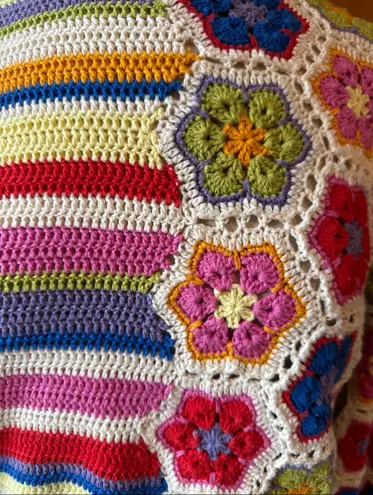 Farm Rio HANDMADE CROCHET SWEATER SIZE SMAL- NEVER WORN- NWOT