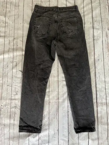 Forever 21 Black Distressed Ripped Button Fly Jeans by  Size 26 mom