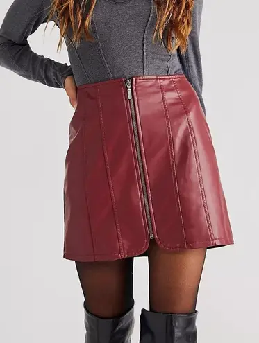 Free People Leather Mini Skirt