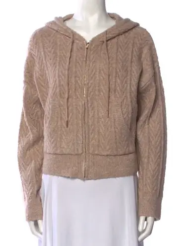 Jason Wu Cable Knit Full Zip Hooded Sweater Size Medium Women's Pockets #C9-1