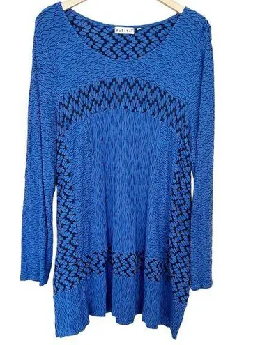 Habitat Blue Black Printed Tunic Sz M