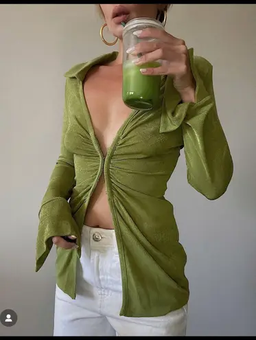 Et Clet Slinky Split Hem Collar Top