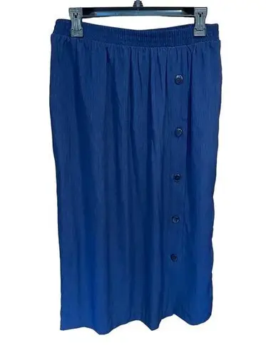 Susan Graver S.G. Sport Collection Side Button Long Slim Skirt Navy Size Large