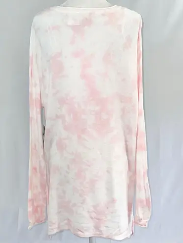 Cloth by Design New Convertible Side Slit Sweater Tie Dye Pink White