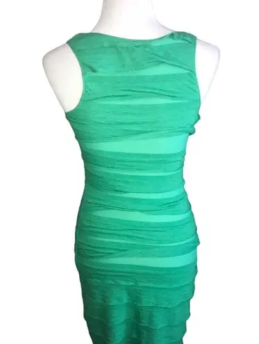 Studio M Soft Green Unique Figure Flattering Dress Small