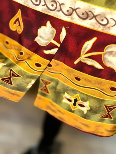 Sag Harbor Women’s Size 12 Striped Floral Shift Dress Short Sleeve Shoulder Pads