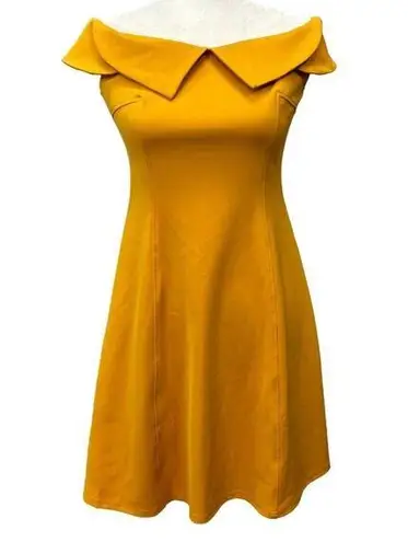 Gracia Golden Yellow Sheath Dress Womens Small Zip Sleeveless